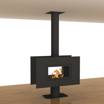 360 RENDER Hanging wood fireplace 360 - Image 1