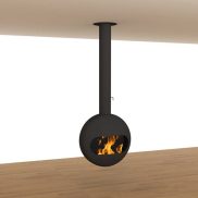 Hanging wood fireplace ELLIPSE