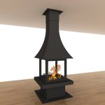 Hanging wood fireplace KAFE 100