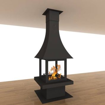 KAFE RENDER Hanging wood fireplace KAFE 100 - Image 1