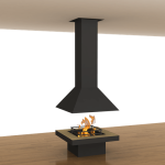Hanging wood fireplace SQUARE