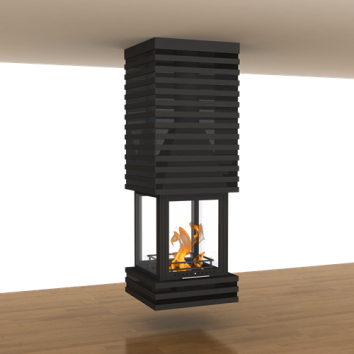 KOT ASANSOR RENDER Viseći kamin na drva PROFIL - Slika 1