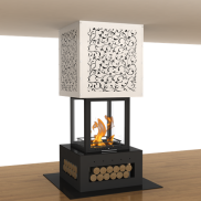 Hanging wood fireplaces