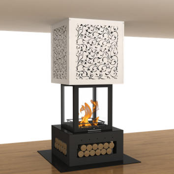 LAZER RENDER Hanging wood fireplace LASER - Image 1