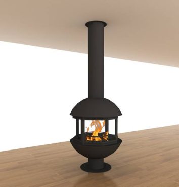 Hanging wood fireplace PANORAMIC - Image 1