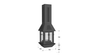 Viseći kamin na drva PYRAMIDE - Slika 2