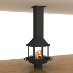 Hanging wood fireplace OCTAGONALY