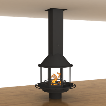 SEKIZGEN YANA ACILIR RENDER Hanging wood fireplace OCTAGONALY - Image 1