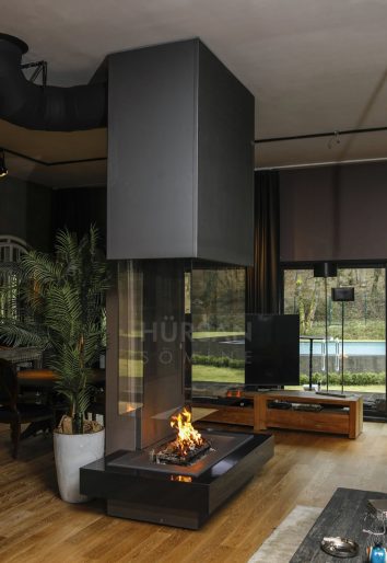 Hanging wood fireplace GLASS CENTRAL - Image 8