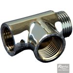 Kromirani (Ch) T-komad 1/2", Ž/Ž/M