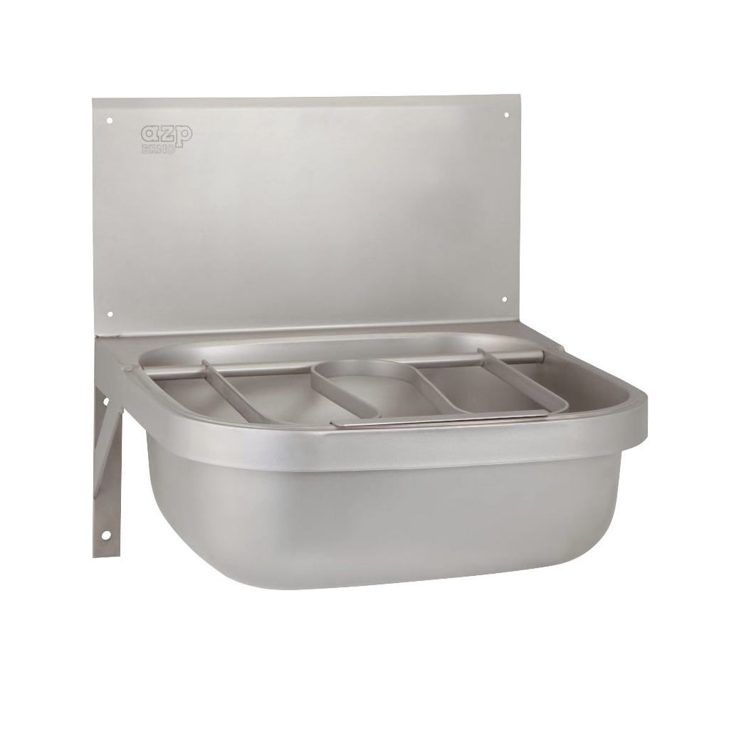 Wall-mounted sink with swivel grate VL 04