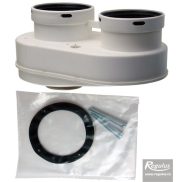 Twin flue adapter 80mm with measuring point for condensing boilers 60/100