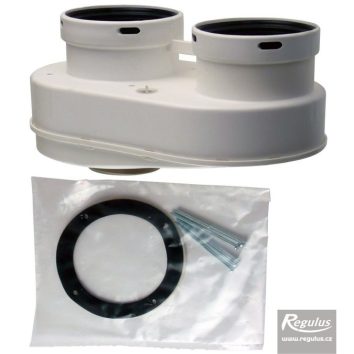 Twin flue adapter 80mm with measuring point for condensing boilers 60/100 - Image 1