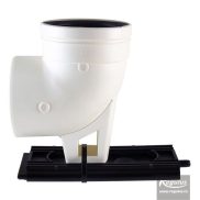 Flue elbow for condensing boilers with 125mm bracket; PP