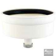 Flue plug with condensate trap for T-piece 125mm, PP
