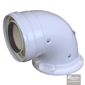 Flue elbow with flange 60/100 90°, adjustable - Image 1