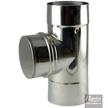 8642_6 Flue T-part with an opening 80/125; PPH-A/Inox - Image 1