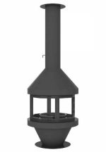 Hanging wood fireplace CUP with glass