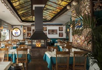 Hanging wood fireplace SQUARE with glass - Image 6