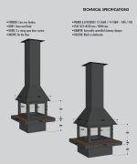 Hanging wood fireplace SQUARE with glass - Image 2