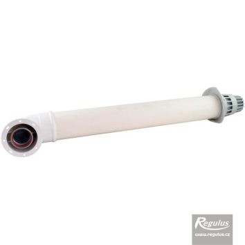 REG 60-100mm Horizontal flue kit - plastic-Al - conical grille Horizontalni dimovodni komplet - 60/100mm plastika/Al - konusni kraj - Slika 1