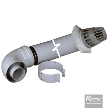 Horizontal flue set pipe 0,75m + elbow - Image 1