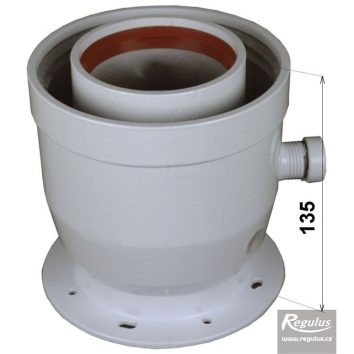 REG 60-100mm to 80-125mm Adapter - flanged - condensate trap - test points Adapter 60/100mm to 80/125mm - flanged, test points, condensate trap - Image 1