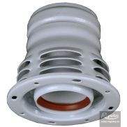 Flue adapter for indoor air intake with flange, 60/100mm to 80mm