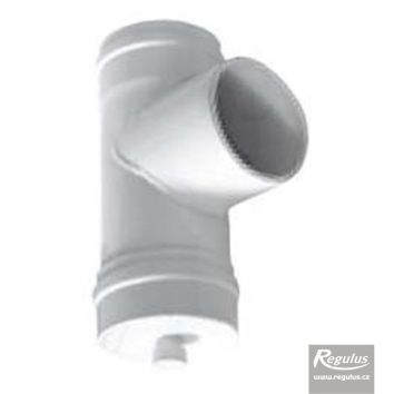 REG 80mm Flue T-piece with condensate trap Flue T-part with condensate trap 80mm - Image 1