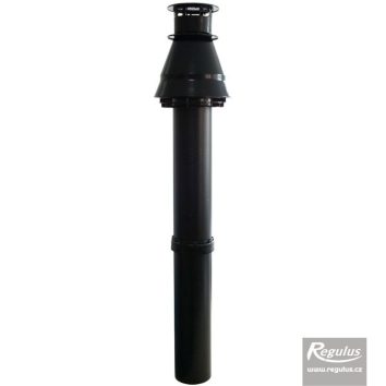 REG Vertical Concentric Terminal - anti-condensing - black Vertical concentric terminal 80/125mm - anti-condensing - Image 1